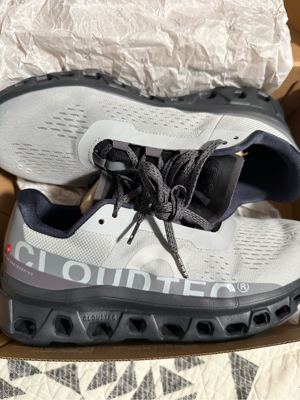 Running Men’s Cloudtec Lightweight Running Shoes - Gray/Black - Picture 9 of 9